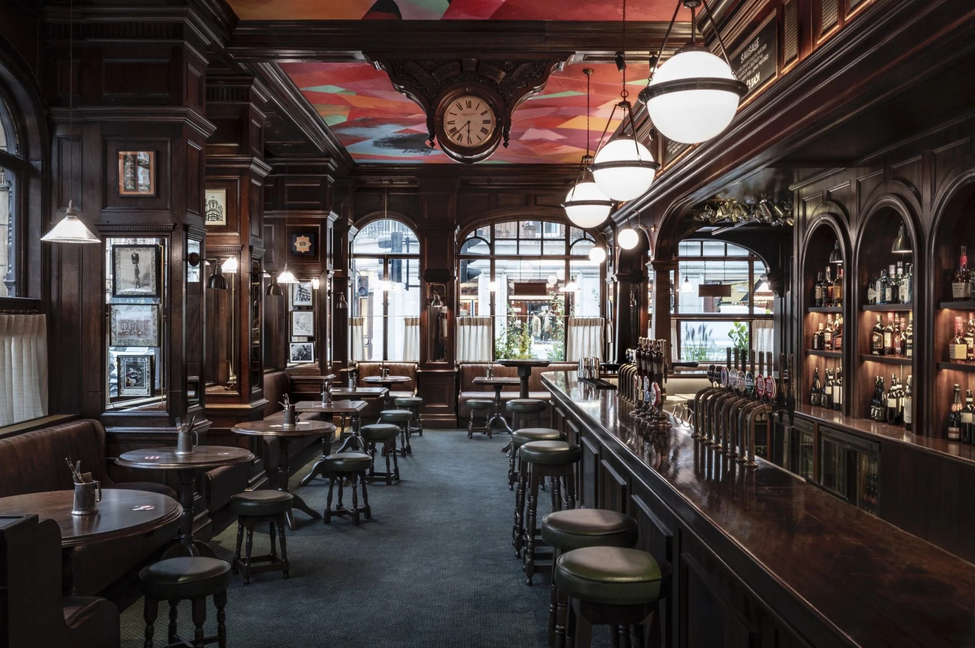 Traditional British pub interior
